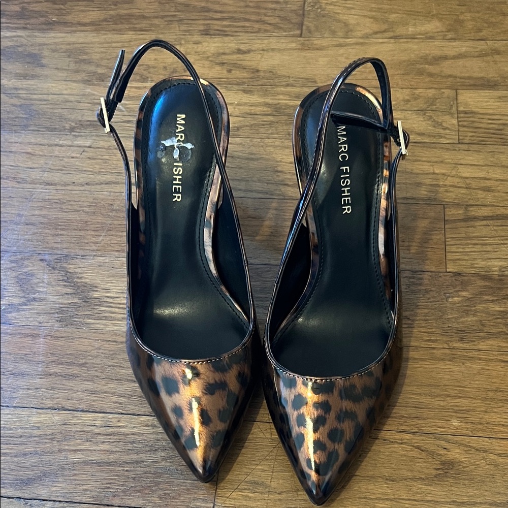 Marc Fisher Animal Print Slingback Heels